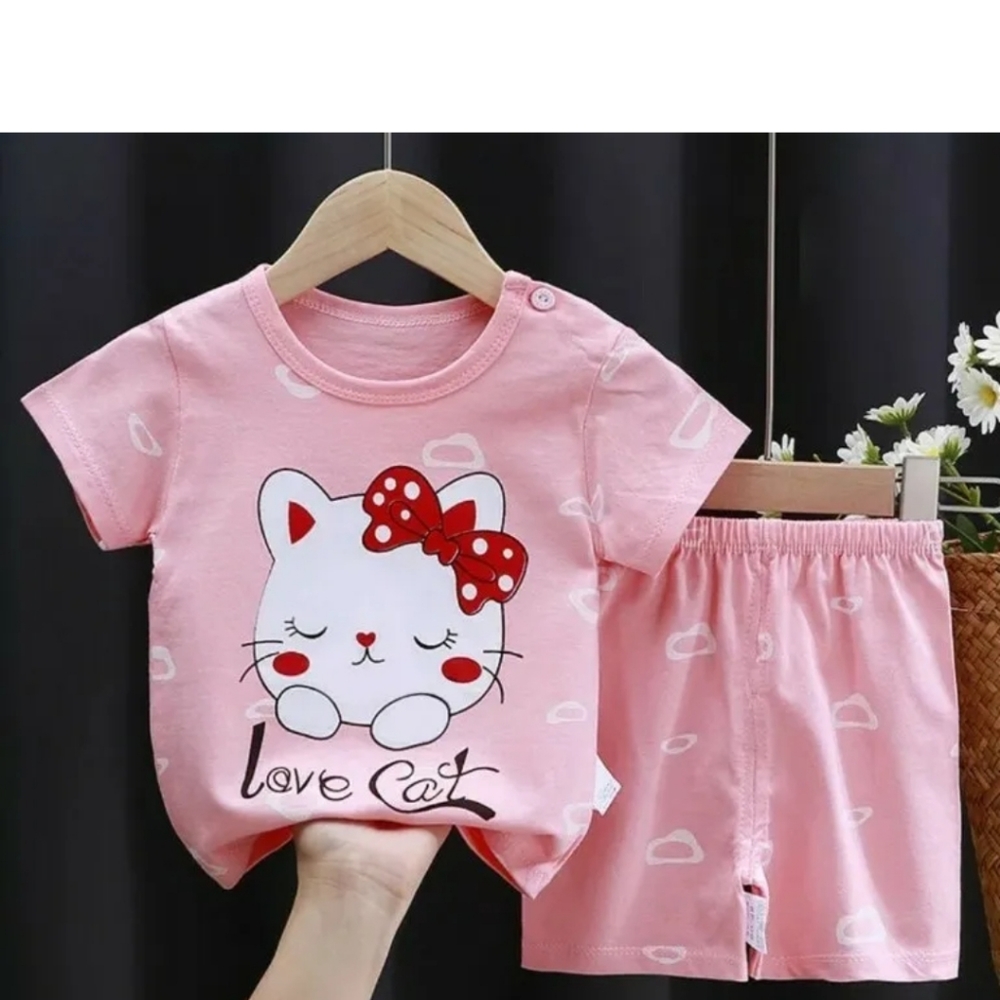 NWT Baby Girls Summer Short Sleeve Tops + Shorts Pants Loose Casual Outfit Set